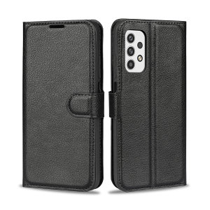Olixar Leather-Style Stand Black Wallet Case - For Samsung Galaxy A23 4G