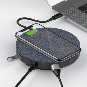 Devia USB-C 10-in-1 Grey Hub With Power Delivery Wireless Charger