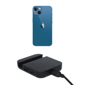 Aquarius 4-Port USB 2.0 Black Hub and Phone Stand - For iPhone 13