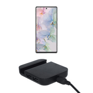 Aquarius 4-Port USB 2.0 Black Hub and Phone Stand - Google Pixel 6a