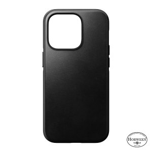 Nomad Horween Leather Modern Black Protective Case - For iPhone 14 Pro