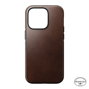 Nomad Horween Leather Modern Rustic Brown Protective Case - For iPhone 14 Pro