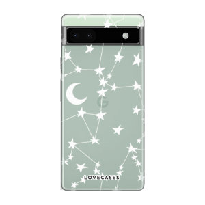 LoveCases White Stars And Moons Gel Case - For Google Pixel 6a