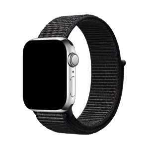 Olixar Deep Black Nylon Fabric Sports Loop - For Apple Watch SE 44mm