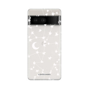 LoveCases White Stars and Moon Gel Case - For Google Pixel 7