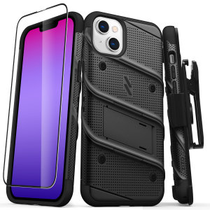 Zizo Bolt Protective Black Case with Kickstand and Screen Protector - For iPhone 14 Plus