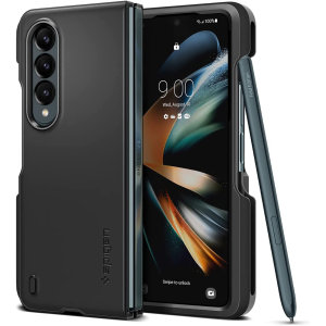 Spigen Thin Fit Black Case with S Pen Holder  - For Samsung Galaxy Z Fold4
