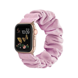 Olixar Apple Watch Soft Pink Scrunchies Band - For Apple Watch 6 44mm