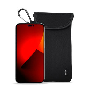 Olixar Neoprene Black Pouch with Card Slot - For iPhone 14 Pro
