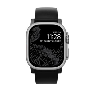Nomad Black Leather Strap - For Apple Watch Ultra 49mm