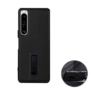 Olixar Leather-Style Kickstand Black Case - For Sony Xperia 5 IV