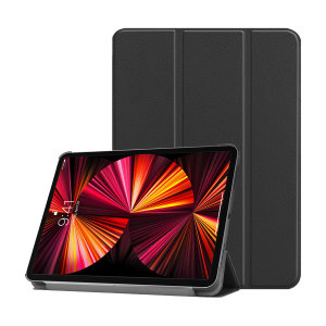 Olixar Black Leather-Style Stand Case - For iPad Pro 12.9" 2021