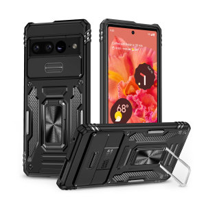 Olixar Tough Privacy Black Stand Case - For Pixel 7 Pro