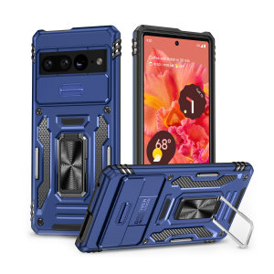 Olixar Tough Privacy Navy Stand Case - For Pixel 7 Pro