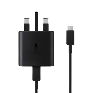 Official Samsung Black 45W Fast Charger and USB-C to USB-C Cable DNU