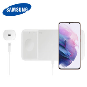 Official Samsung White Wireless Trio Charger - For Samsung Galaxy S21 FE