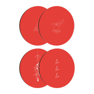 LoveCases Christmas Circle Coasters - 4 Pack