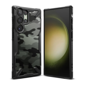 Ringke Fusion X Design Camo Black Case - For Samsung Galaxy S23 Ultra