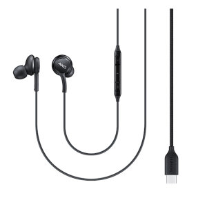 Official Samsung Black Tuned by AKG USB-C Wired Earphones with Microphone- For Samsung Galaxy S23