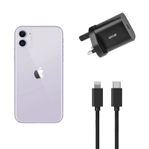Olixar Black 18W Fast Mains Charger & USB to Lightning 1.5m Cable - For iPhone 11