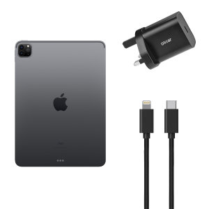 Olixar Black 18W Fast Mains Charger & USB to Lightning 1.5m Cable - For iPad Pro 11" 2020