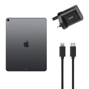 Olixar Black 18W Fast Mains Charger & USB to Lightning 1.5m Cable - For iPad Pro 12.9" 2018