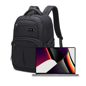 Olixar Black Xplorer Travel Backpack - For MacBook Pro 14" 2023