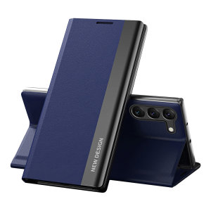 Blue Leather-Style Wallet Stand Case - For Samsung Galaxy S23 Ultra