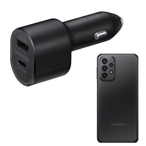 Official Samsung 60W Dual Port PD USB-C Fast Car Charger & Cable - For Samsung Galaxy A24