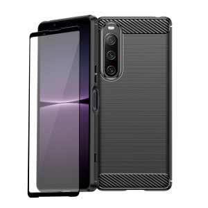 Olixar Sentinel Black Case and Tempered Glass Screen Protector - For Sony Xperia 10 V