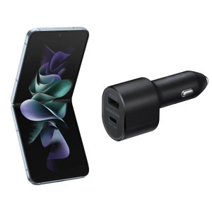 Official Samsung 60W Dual Port PD USB-C Fast Car Charger & Cable - For Samsung Galaxy Z Flip5