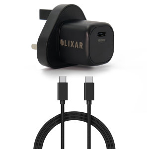 Olixar Basics Mini Black 20W USB-C PD Wall Charger & 1.5m USB-C Cable - For Nothing Phone 2