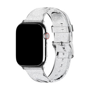 Lovecases Silver Glitter TPU Apple Watch Straps - For Apple Watch Series 7 45mm