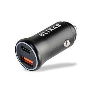 Olixar USB-C Power Delivery & QC 3.0 Dual Port 38W Fast Car Charger - For iPhone 15