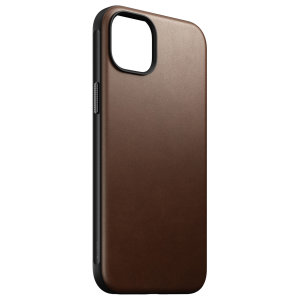 Nomad Leather Modern Rustic Brown Protective Case - For iPhone 15 Plus