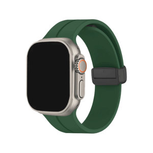 Olixar Green Silicone Strap with Magnetic Buckle - For Apple Watch Series 6 44mm