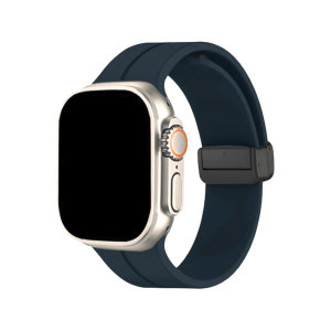 Olixar Midnight Blue Silicone Strap with Magnetic Buckle - For Apple Watch SE 2020 44mm