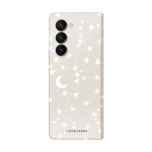 LoveCases White Stars & Moon Case - For Samsung Galaxy Z Fold5