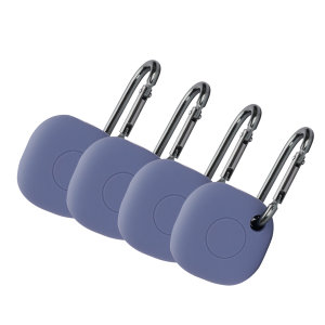 Olixar 4 Pack Purple Silicone Covers with Carabiner - For Samsung Galaxy SmartTag 1st Generation
