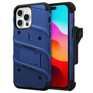 Zizo Bolt Blue Tough Case and Screen Protector -  For iPhone 15 Pro Max