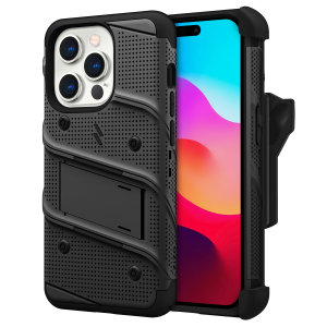 Zizo Bolt Black Tough Case and Screen Protector -  For iPhone 15 Pro