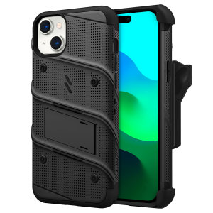 Zizo Bolt Black Tough Case and Screen Protector -  For iPhone 15 Plus