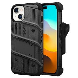 Zizo Bolt Black Tough Case and Screen Protector -  For iPhone 15