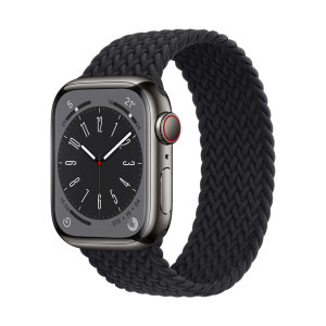 Olixar Black Medium Braided Solo Loop - For Apple Watch Series 9 41mm