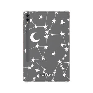 LoveCases White Stars & Moon Gel Case - For Samsung Galaxy Tab S9 Plus