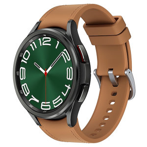 Official Samsung Camel Hybrid Eco-Leather Band (M/L) - For Samsung Galaxy Watch 6 Classic