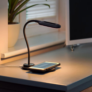 Auraglow Flexible Lamp With 10W Qi Wireless Fast Charger - Black
