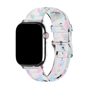 LoveCases Pastel Butterflies Glitter Strap - For Apple Watch Series 9 41mm