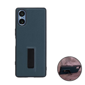 Olixar Leather-Style Kickstand Blue Case - For Sony Xperia 5 V