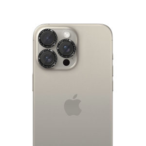 Olixar Black Glitter Camera Lens Protectors - For iPhone 15 Pro Max